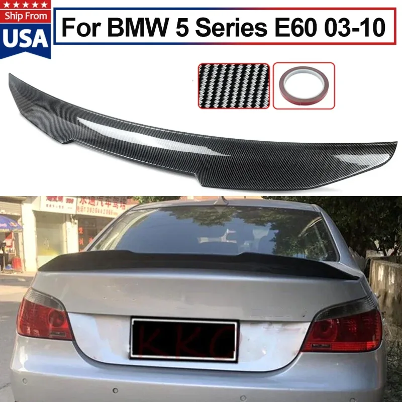 Duckbill PSM Trunk Spoiler Wing For BMW E60 528i 535i 2004-10 Carbon Fiber Look image 1