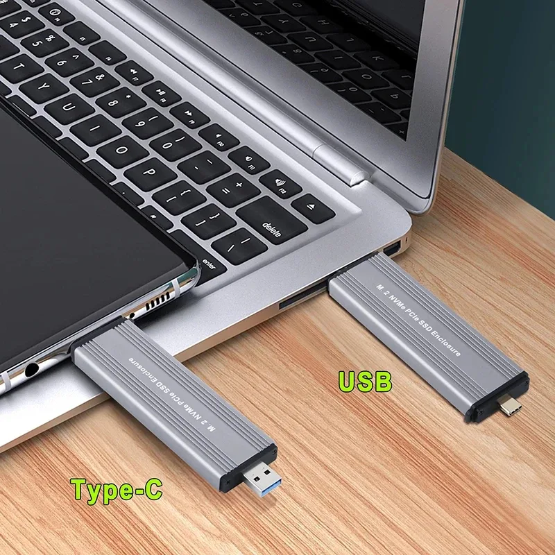 M.2 NVME NGFF SATA Dual Protocols Enclosure M2 SSD Case USB 3.2 Type C SSD Adapter 10Gbps To NVMe SATA External Hard Disk Box detail 1