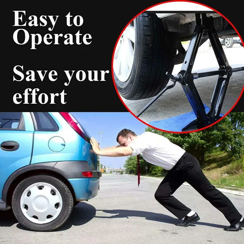 Universal Scissor Jack 2 Ton Scissor Wind Up Jack Extend 105MM to 385M+Extendable Wheel Brace Wrench Car Van Tyre Repair image 5