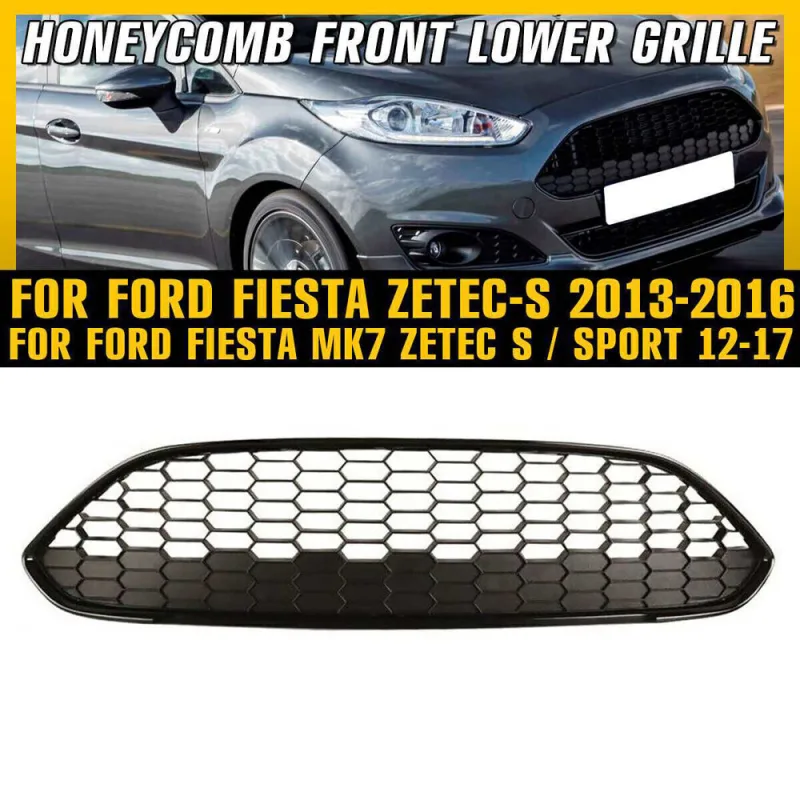 For Ford Fiesta Zetec-S 2013-2016 MK7 Black Honeycomb Front Bumper Centre Grille image 1