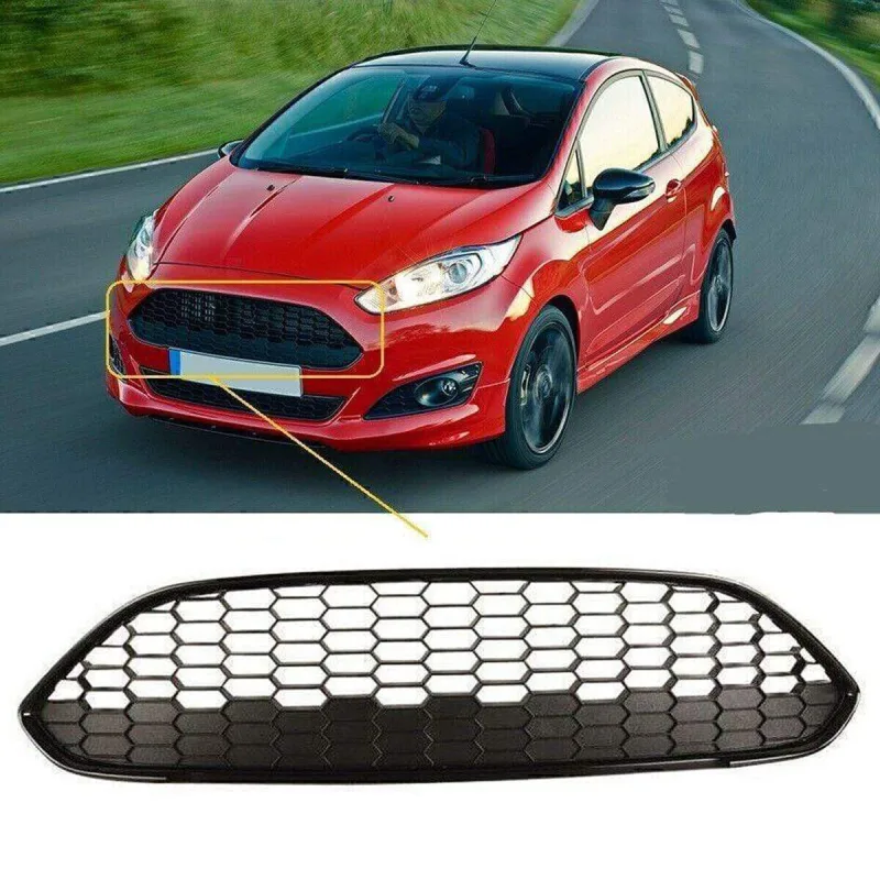 For Ford Fiesta Zetec-S 2013-2016 MK7 Black Honeycomb Front Bumper Centre Grille image 2