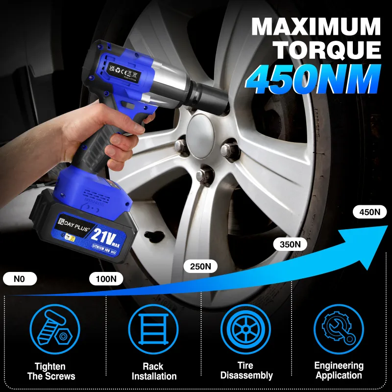 Cordless Impact Wrench 450N.m 1/2 Inch image 5