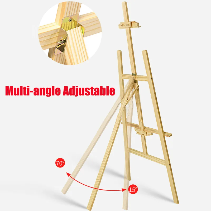 150cm Professional Studio Easel, Solid Pinewood Artist Easel Foldable and Adjustable, A-Frame Easel Stand for Art Craft  image 6