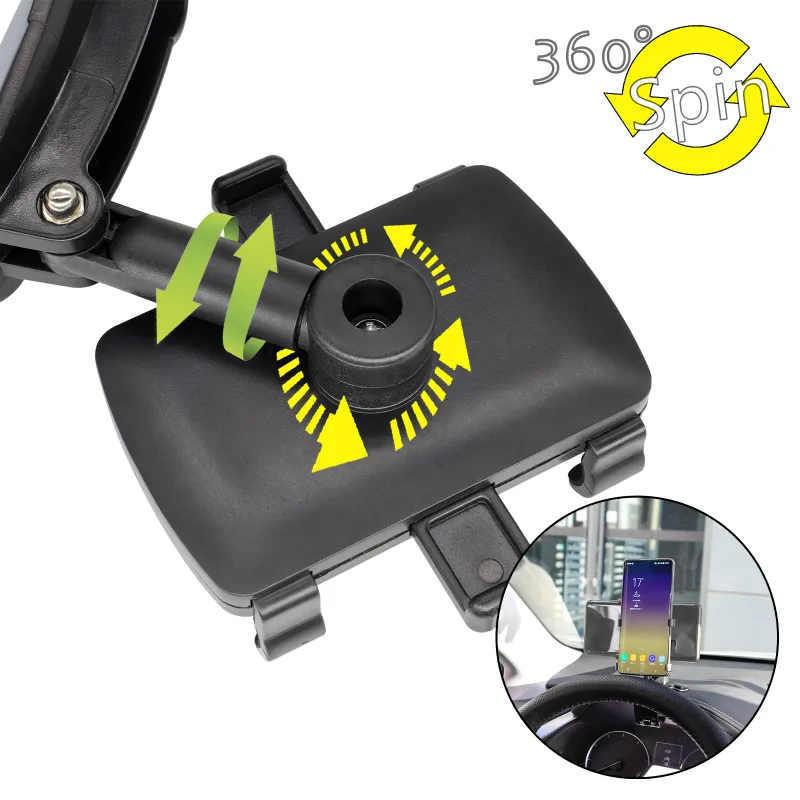 Mobile Phone Holder Dashboard Car Mount Dash 360° Rotation Stand Cradle Panel Multi-Functional Universal GPS Bracket Hol image 2