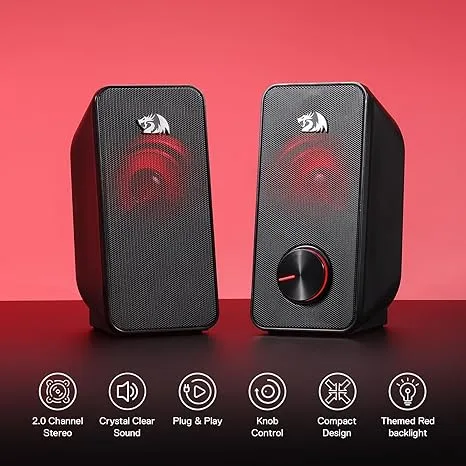 Redragon GS500 Stentor USB PC Gaming 2.0 Channel Stereo Desktop Computer Speaker Backlight image 3