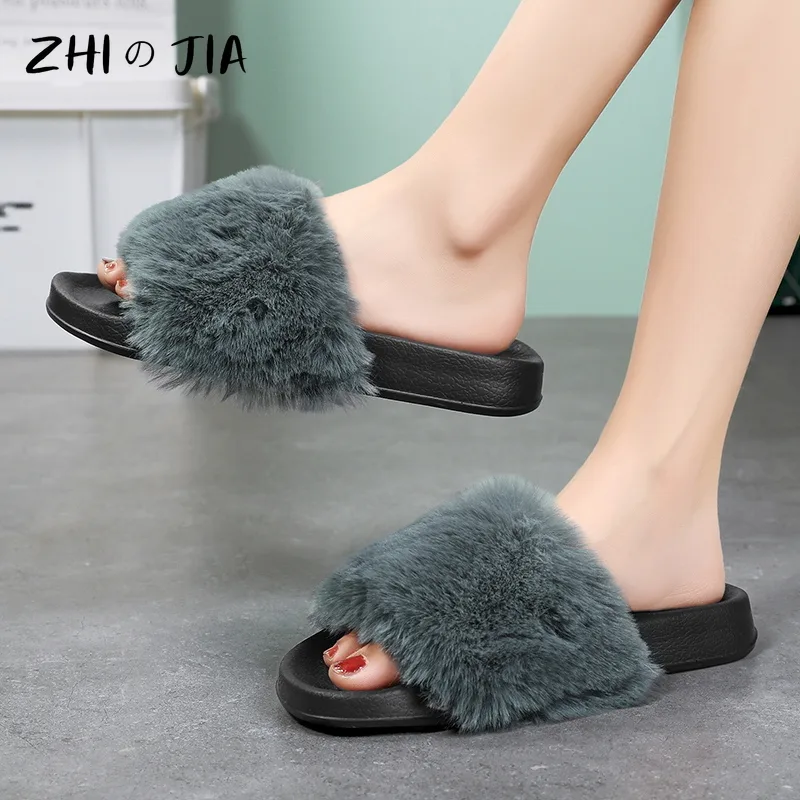 Classic Fashion Women's Plush One Word Slippers Winter Home Casual Shoes Cute Matching Footwear EVA Lightweight Fashion Shoes - image 6
