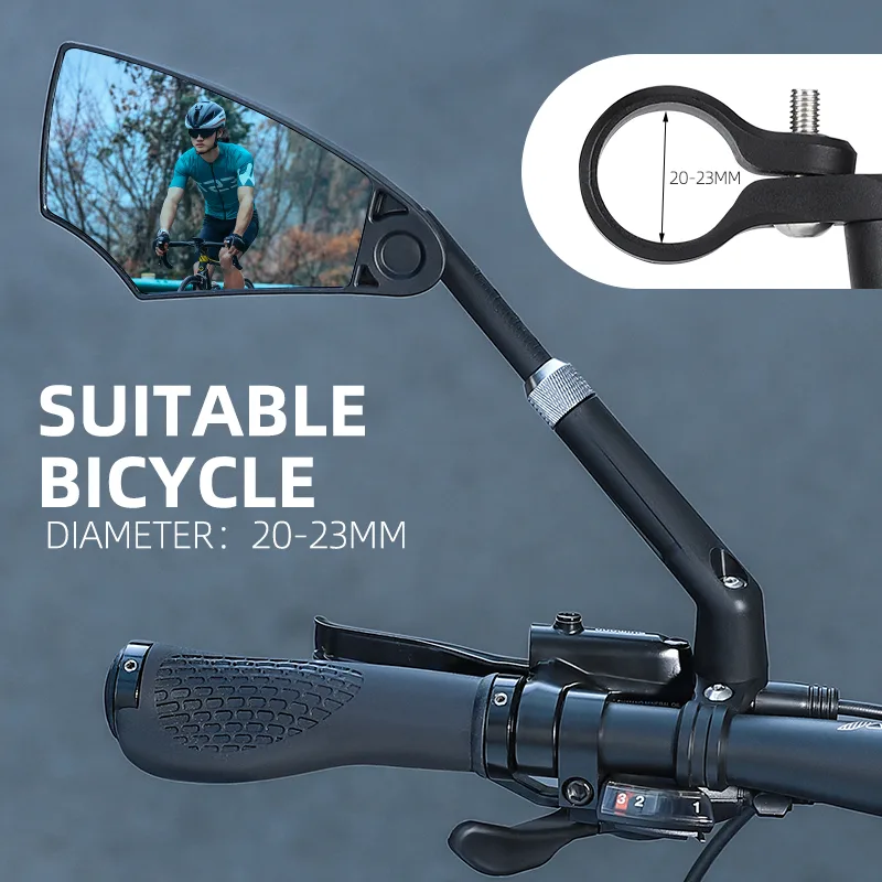 WEST BIKING Anti-Glare Bicycle Rearview Mirror Telescopic Flexible 360 Wide Angle MTB E-Bike Electric Scooter HD Rearvie image 6