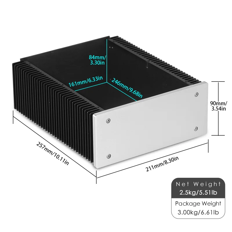 Nobsound HiFi Amplifier Housing Aluminum Case Amplifier Chassis Enclosure DIY Preamp Box image 2