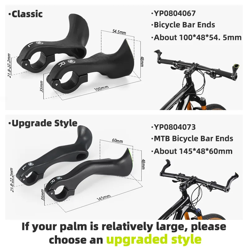 WEST BIKING MTB Bicycle Bar ends Ergonomic Design Mountain Bike Handlebar 22.2mm Nylon Inner Handle Bar Grips MTB Cover  image 2
