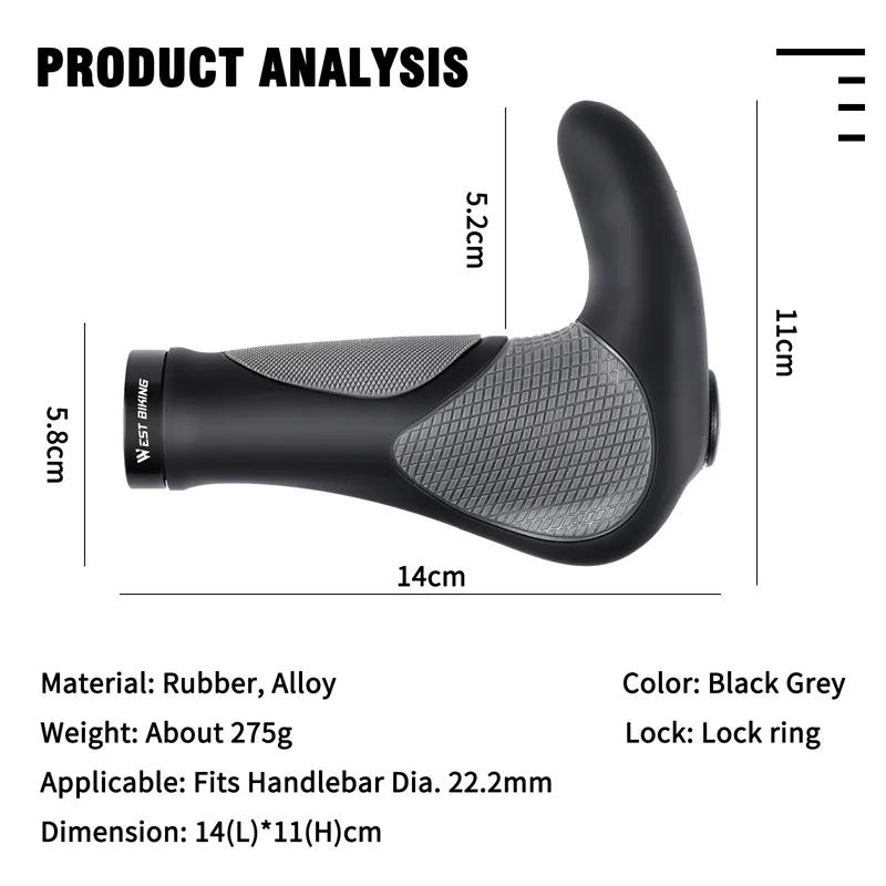 West Biking Ergonomic Lock-on Bike Grips image 6
