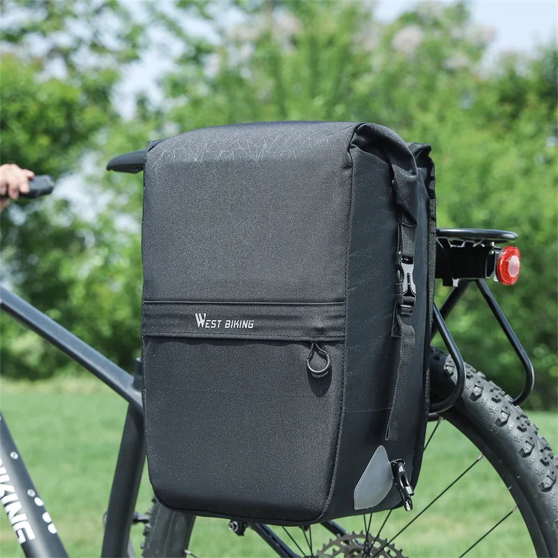 WEST BIKING Bicycle Bags Cycling Rack Pannier Bag Large Capacity Rear Trunk Bag Waterproof Road MTB Luggage Carrier Bike image 6