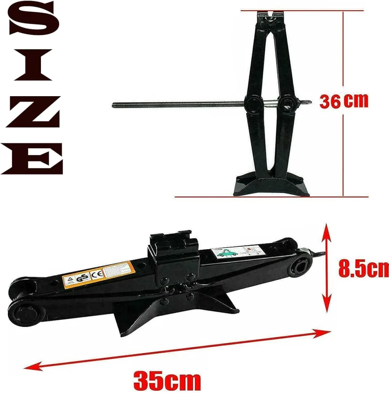 Universal Spare Tire Tool Kit Wheel Lug Nut Wrench 17mm 19mm 21mm 23mm + Scissor Jack 2 Ton for Car Van Road Side Emerge image 2