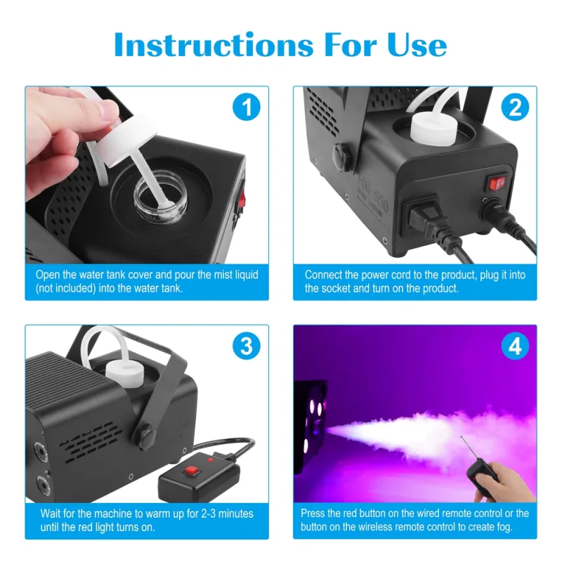 500W 5PCS RGB LED Smoke Machine Wireless Remote Control Fogger Machine Stage Effect Light For Christmas Party Halloween  image 4