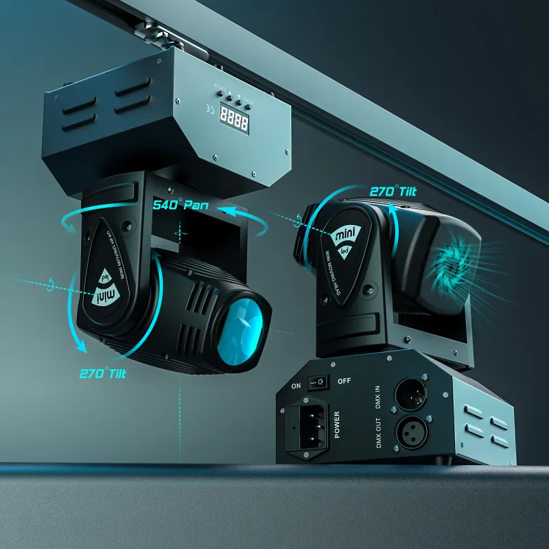 Mini LED RGBW Moving Head Light 11/13CH DMX512 Voice-activated 4 in 1 10W Stage Light for DJ Bar Disco Stage Effect Ligh image 2