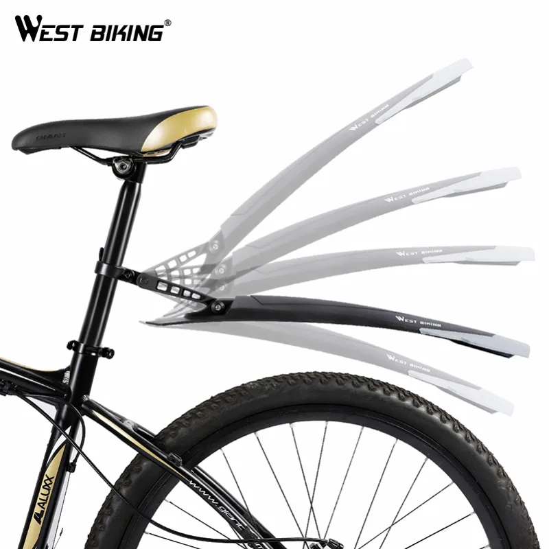 WEST BIKING 1 Pair Mountain Bike Fender Front Rear Mudguard Cycling Wings For Bicycle Extended Quick Install Release Fen image 2