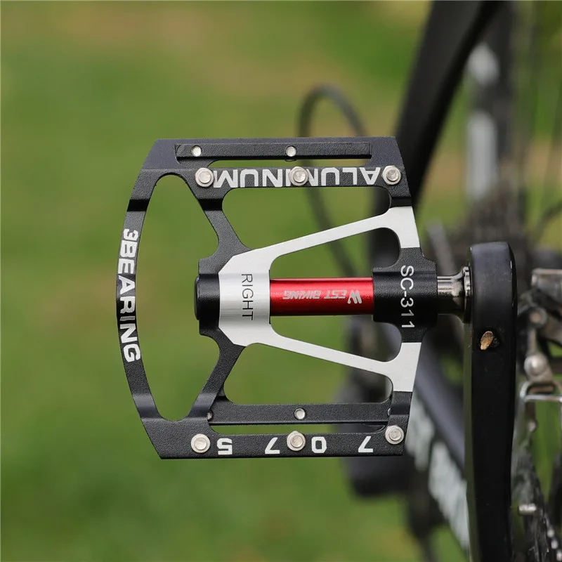WEST BIKING Bike Cycling Pedals Ultralight 3 Bearing MTB Road Bike Pedals Non-slip Aluminum Alloy Flat Pedal Cycling Par image 5