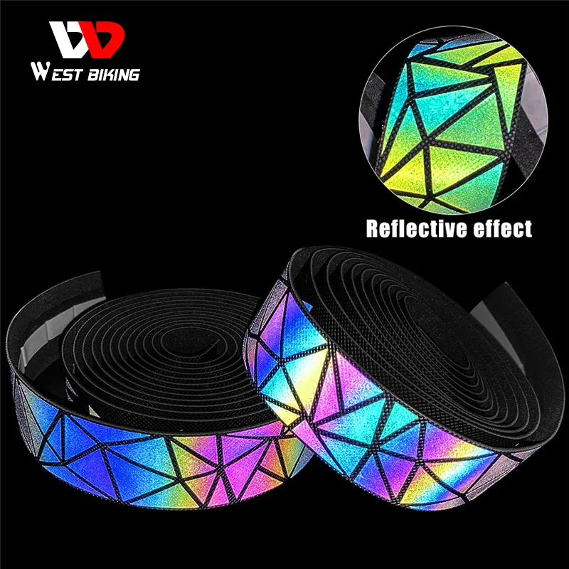 WEST BIKING Bicycle Handlebar Tape With Bar Plug 2Pcs Lightweight Sticky PU EVA Breathable Anti-slip Road Bike Grips Tap image 2