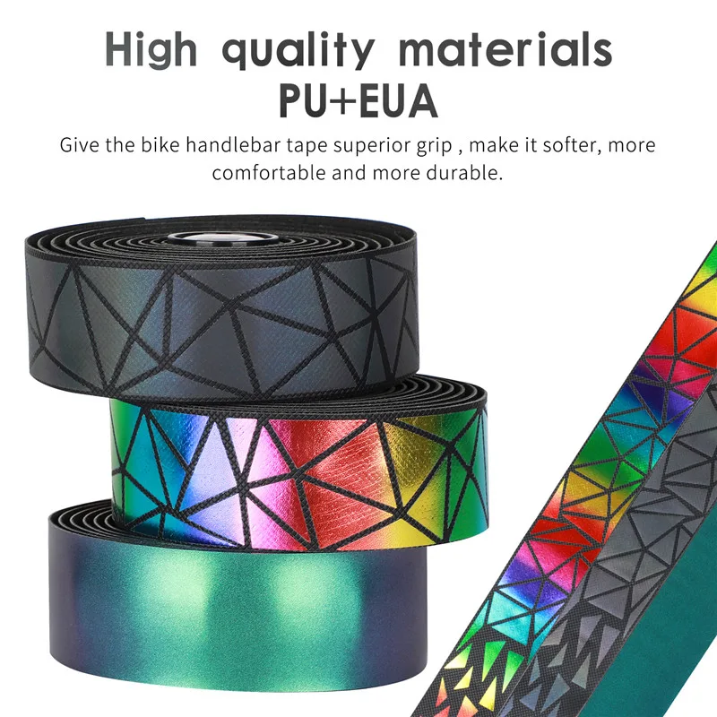 WEST BIKING Bicycle Handlebar Tape With Bar Plug 2Pcs Lightweight Sticky PU EVA Breathable Anti-slip Road Bike Grips Tap image 3