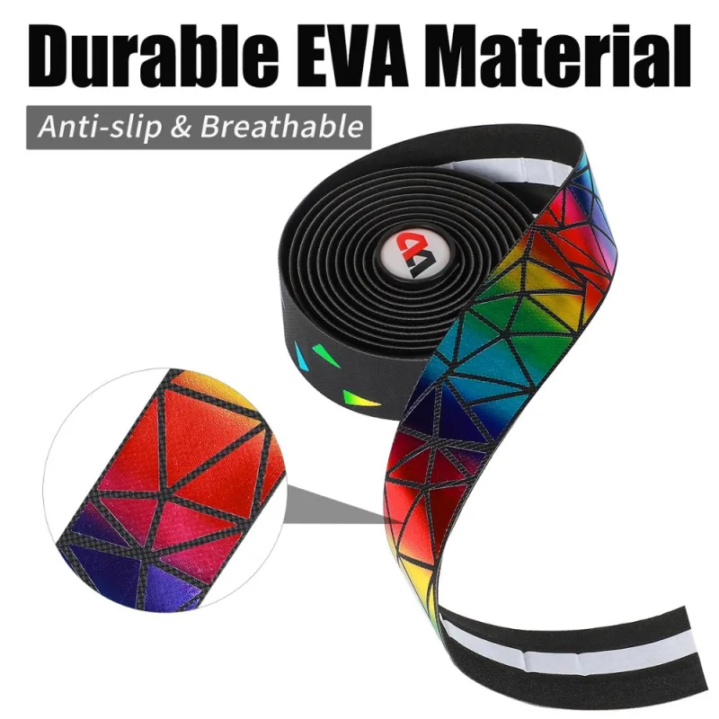 WEST BIKING Bicycle Handlebar Tape With Bar Plug 2Pcs Lightweight Sticky PU EVA Breathable Anti-slip Road Bike Grips Tap image 4