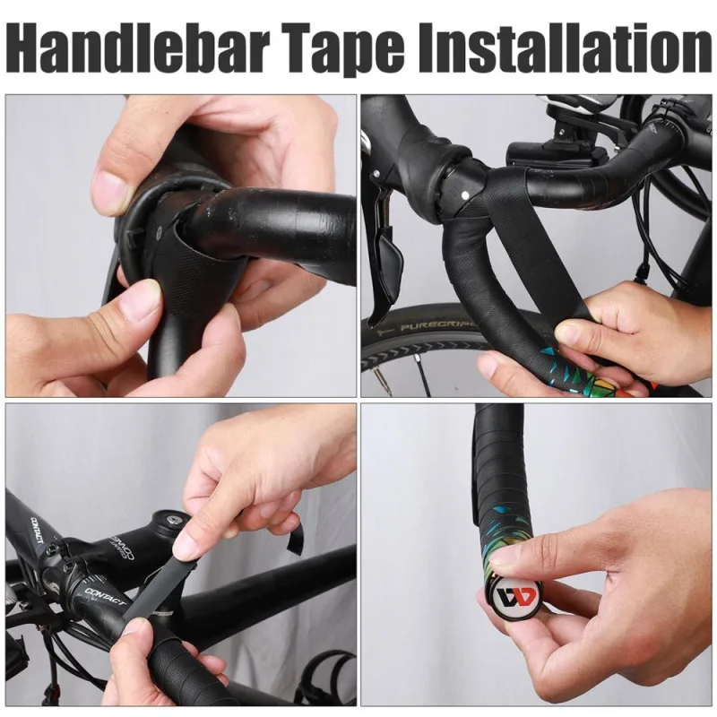 WEST BIKING Bicycle Handlebar Tape With Bar Plug 2Pcs Lightweight Sticky PU EVA Breathable Anti-slip Road Bike Grips Tap image 5
