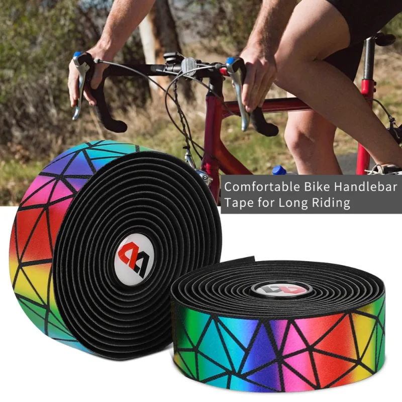 WEST BIKING Bicycle Handlebar Tape With Bar Plug 2Pcs Lightweight Sticky PU EVA Breathable Anti-slip Road Bike Grips Tap image 6