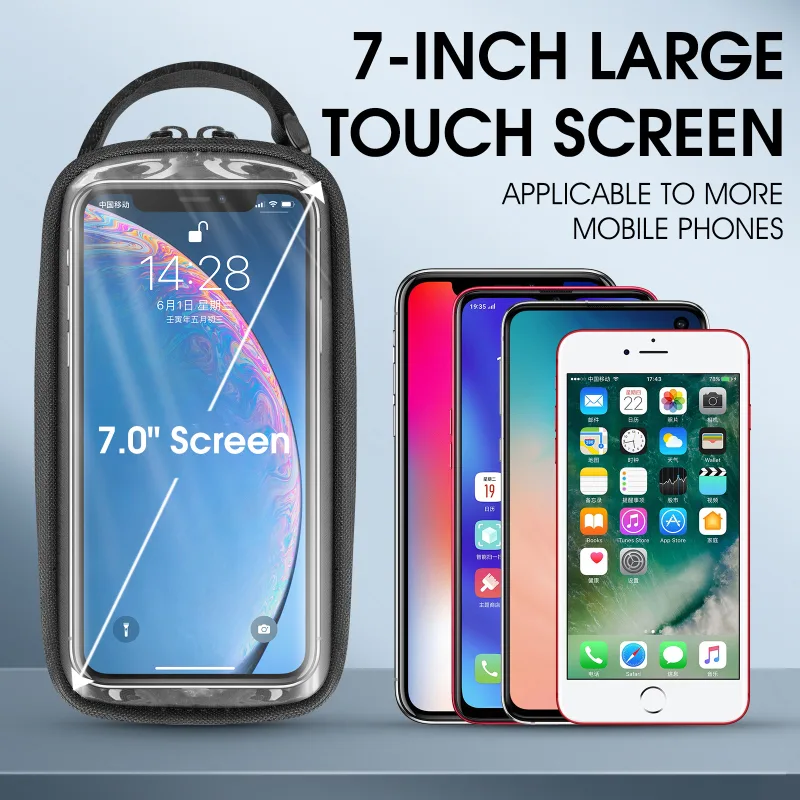 WEST BIKING Reflective Bicycle Bag Frame Front Tube Bag Touchscreen Cell Phone Holder Case Cycling Bag MTB Road Bike Acc image 4