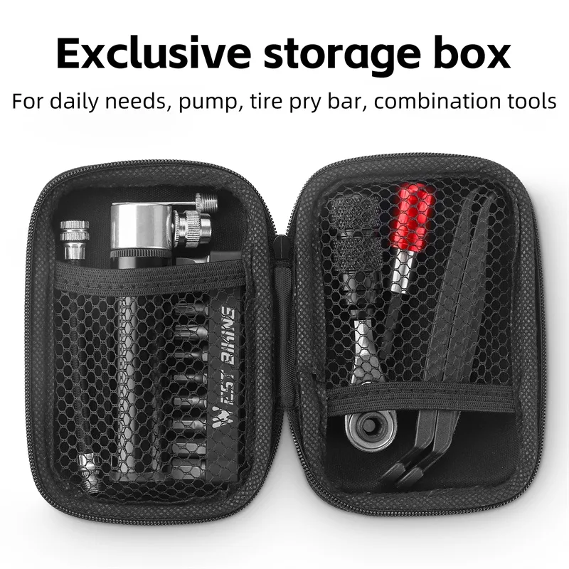 WEST BIKING Bike Reapair Tools Sets Professional Cycling Reapair Tools Ratchet Wrench Set Tire Lever Bike Pump Toolkit image 6