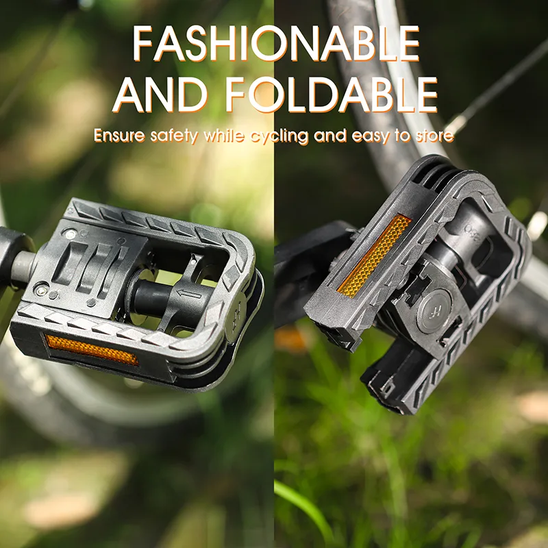 WEST BIKING MTB Pedals Mountain Non-slip Bike Pedals Lightweight Foldable Nylon Fiber Bicycle Platform Pedals for BMX MT image 2