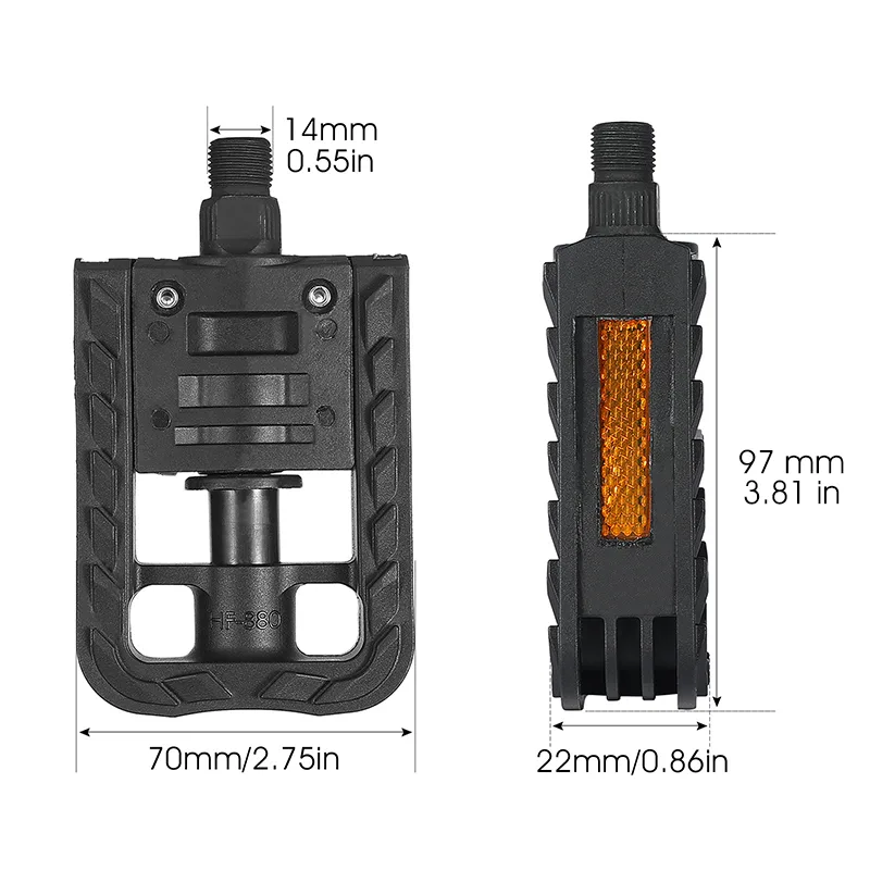 WEST BIKING MTB Pedals Mountain Non-slip Bike Pedals Lightweight Foldable Nylon Fiber Bicycle Platform Pedals for BMX MT image 6