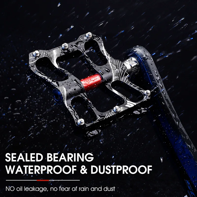 WEST BIKING Bicycle Pedal 2 Bearings Non-Slip Cycling Pedals CNC Aluminum Alloy Bike Pedals Wide Platform Accessories Pa image 3