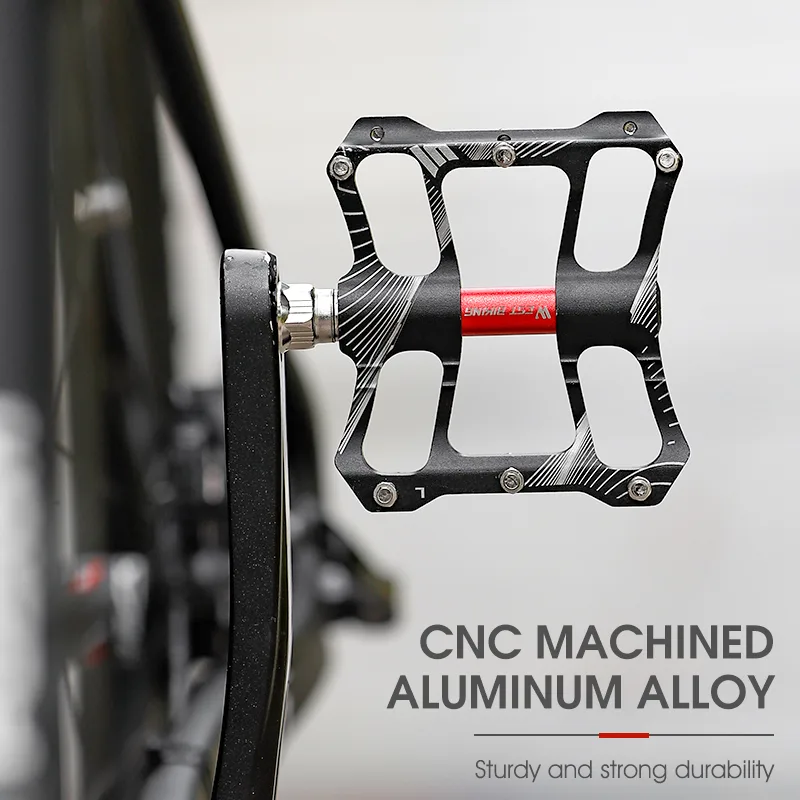 WEST BIKING Bicycle Pedal 2 Bearings Non-Slip Cycling Pedals CNC Aluminum Alloy Bike Pedals Wide Platform Accessories Pa image 4