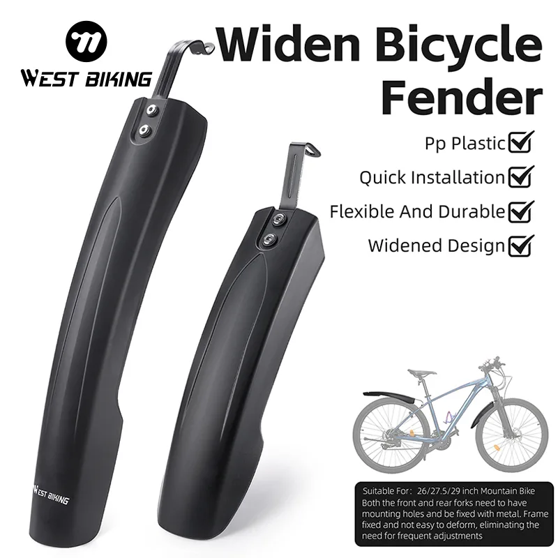 WEST BIKING Bicycle Fenders Mountain Bike Mudguard 26-29Inch Front Rear Tire Wheel MTB Bike Guard Fender Bicycle Protect image 1
