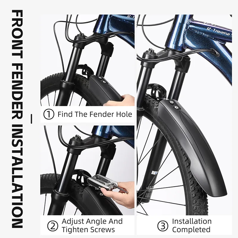 WEST BIKING Bicycle Fenders Mountain Bike Mudguard 26-29Inch Front Rear Tire Wheel MTB Bike Guard Fender Bicycle Protect image 4