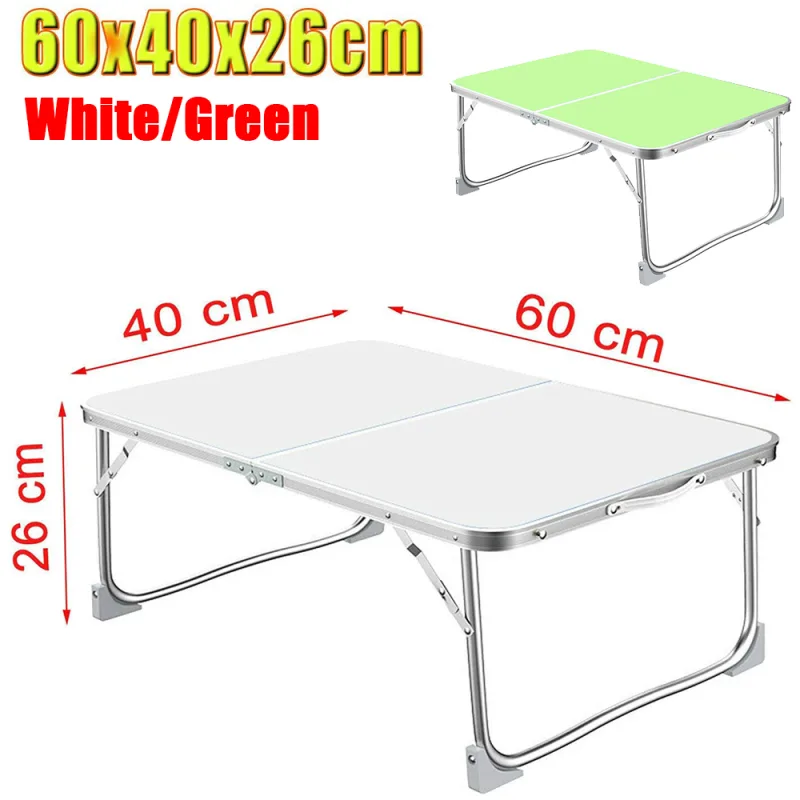 EFAN Small Folding Picnic Camping Table 60x40x26cm, Aluminium Lightweight Foldable Picnic Laptop Bed Travelling Portable image 3