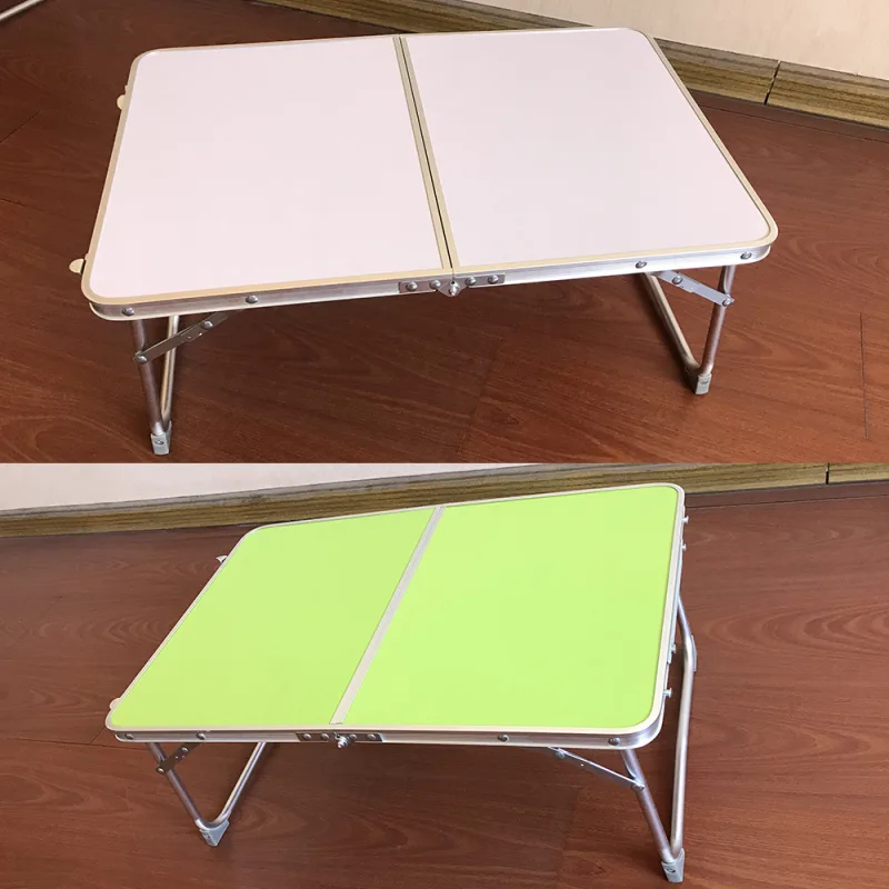 EFAN Small Folding Picnic Camping Table 60x40x26cm, Aluminium Lightweight Foldable Picnic Laptop Bed Travelling Portable image 6