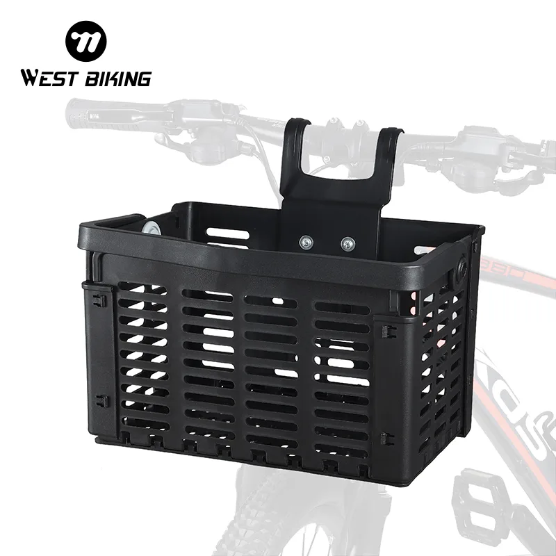 WEST BIKING Foldable Bicycle Front Basket Multi-functional MTB Road Bicycle Handlebar Bag Rear Pannier Cycling Accessori image 1