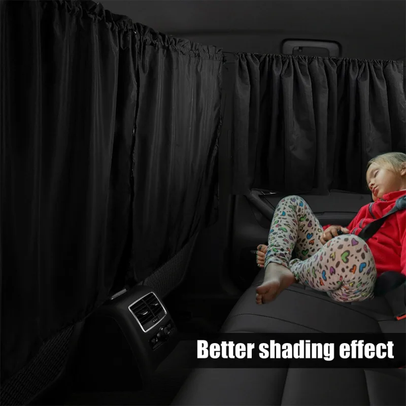 NEW 3PCS Car Privacy Curtains Car Divider Curtain Between Rear Seat Car Blackout image 3
