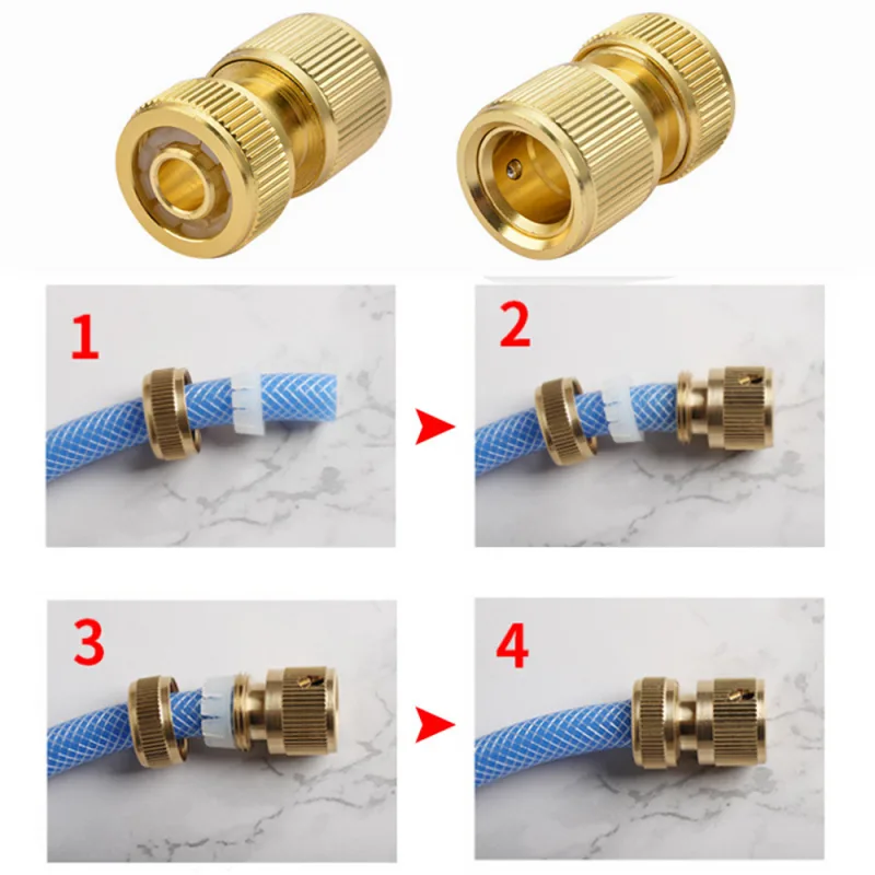 Brass Garden Hose Fittings Lawn Water Pipe Connector Tap Adaptor 1/2" image 5