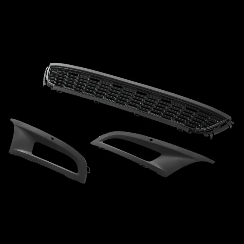 FOR VW POLO 6R GTI 09-14 FRONT BUMPER FOGLIGHT GRILLE PAIR WITH LOWER GRILLE image 2