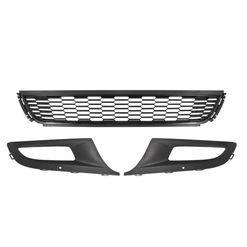 FOR VW POLO 6R GTI 09-14 FRONT BUMPER FOGLIGHT GRILLE PAIR WITH LOWER GRILLE image 3