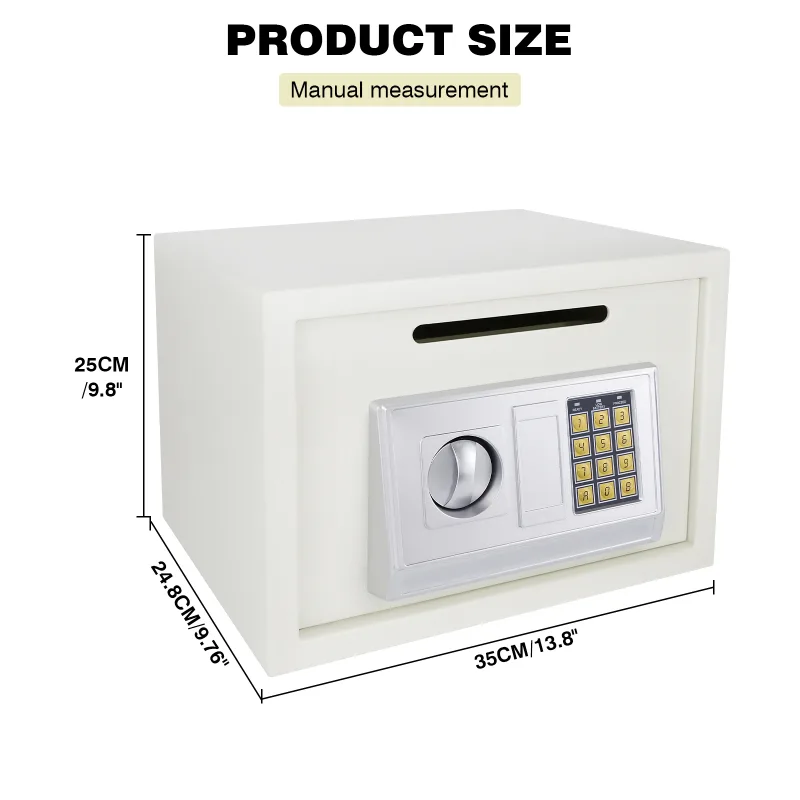 16L Electonic Safe Box Security Safe Box with Keypad and 2 Keys, Wall Mounted with Prodrilled Holes, 25 x 35 x 25cm, image 1