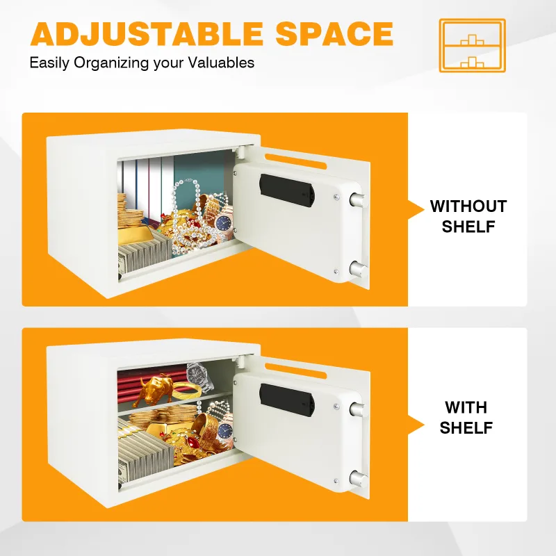 16L Electonic Safe Box Security Safe Box with Keypad and 2 Keys, Wall Mounted with Prodrilled Holes, 25 x 35 x 25cm, image 2