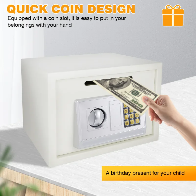 16L Electonic Safe Box Security Safe Box with Keypad and 2 Keys, Wall Mounted with Prodrilled Holes, 25 x 35 x 25cm, image 5