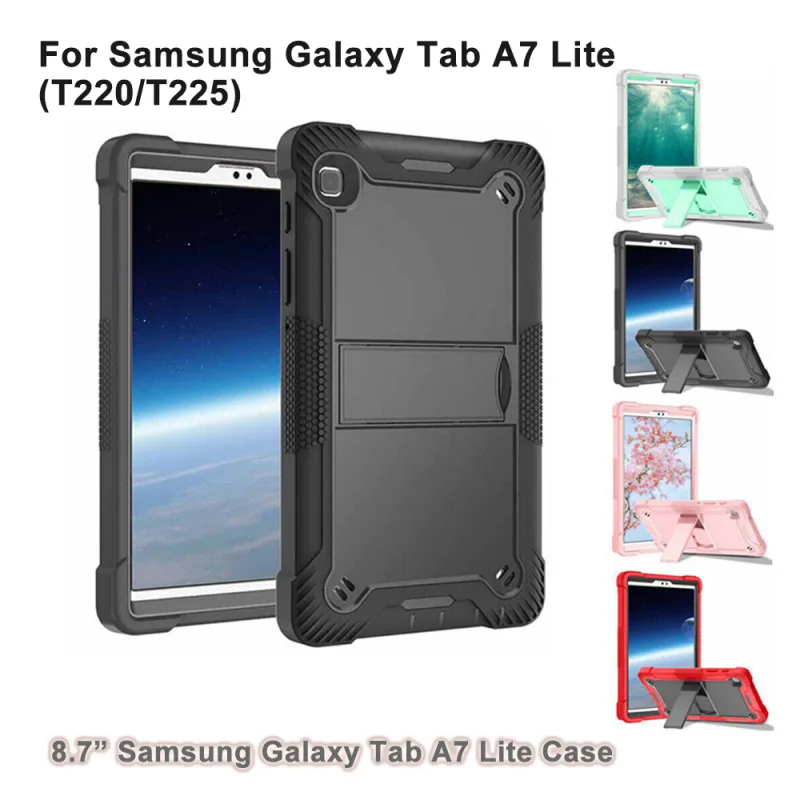 Case For Samsung Galaxy Tab A7 Lite 8.7" T220/T225 ，Shockproof Hard PC+Silicone Heavy Duty Stand Cover image 3