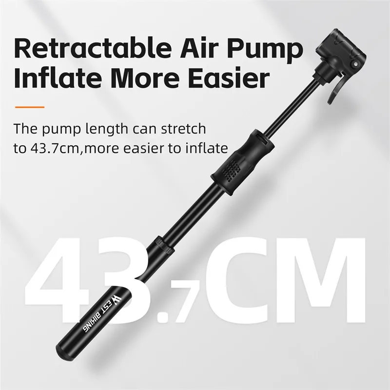 WEST BIKING Portable High Pressure Pump Mini Flexible Cycling Tire Ballon Inflator Hand Air Pump Bicycle Accessories Bik image 6