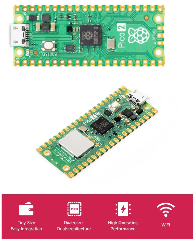 raspberry pi pico 2 /Pico 2W RP2350 Pico2 ARM Cortex-M33 RISC-V Hazard3 detail 1