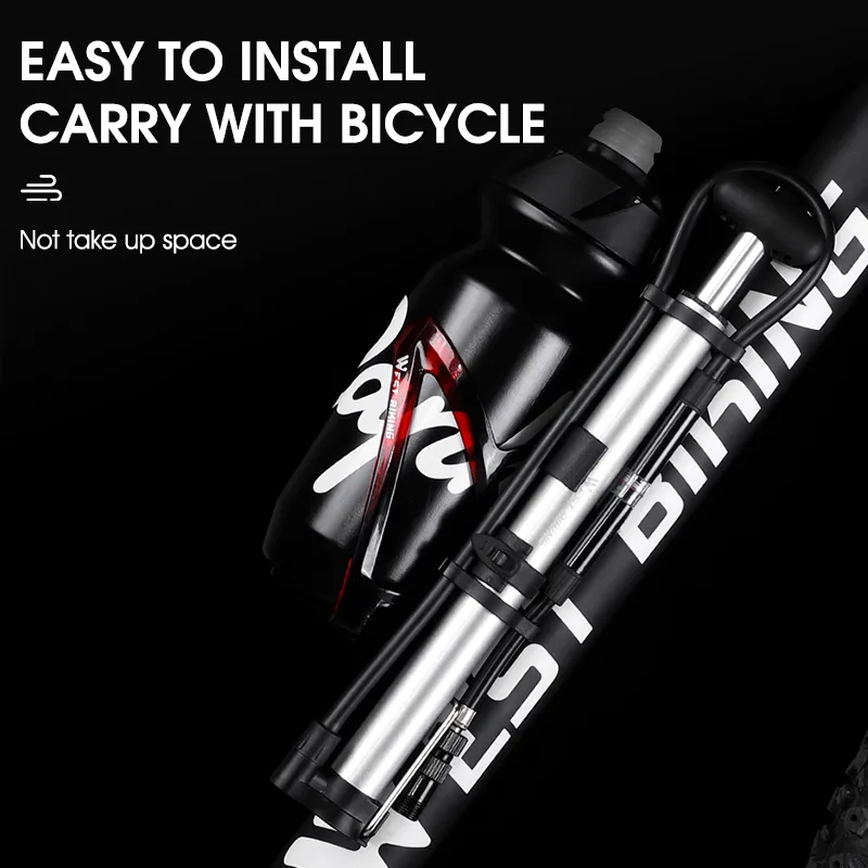 West Biking Long Hose Manual Bicycle Foot Pump image 3