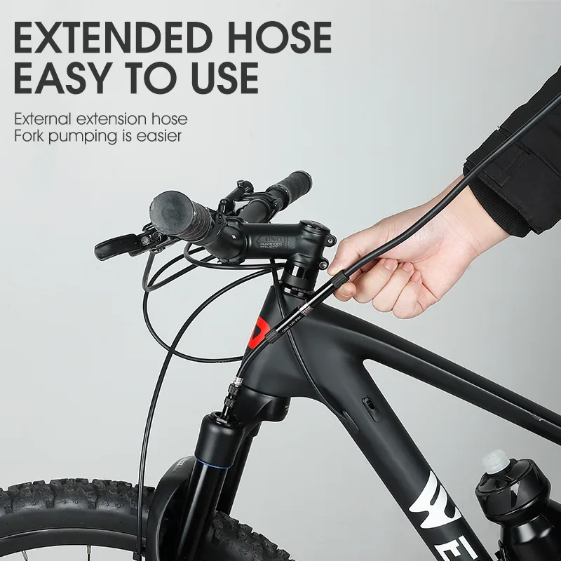 West Biking Long Hose Manual Bicycle Foot Pump image 5