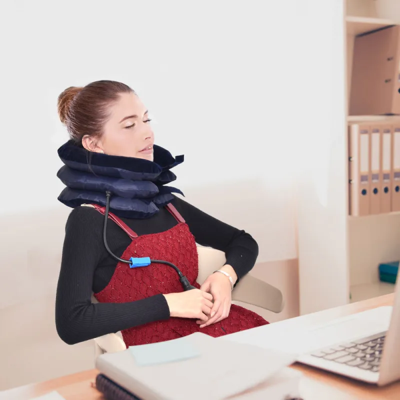 Air Inflatable Pump Neck Head Cervical Traction Stretcher Pain Relief image 4