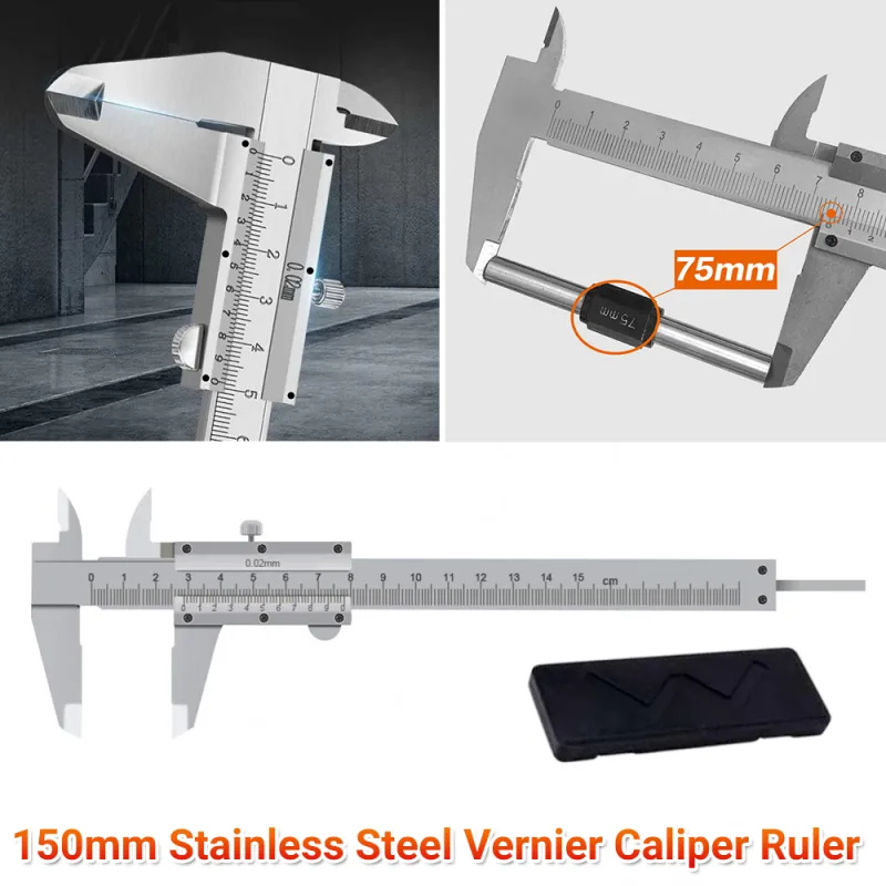 6" 15cm Stainless Steel Vernier Caliper Gauge Micrometer Measuring Tool Ruler image 1